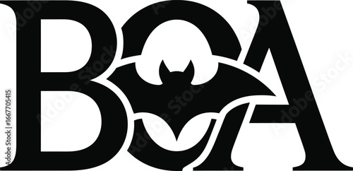 Boa logo with a bat silhouette