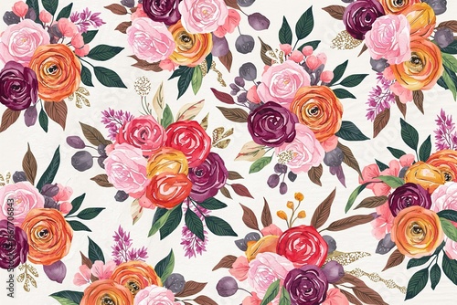 Wallpaper Mural seamless floral pattern Torontodigital.ca