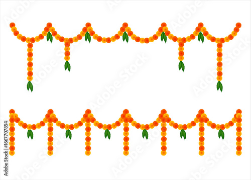 Indian Festival vector marigold garland