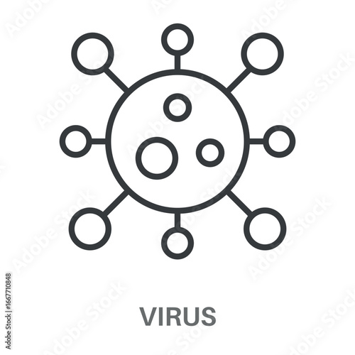 Virus Simple Style Outline Design Icon