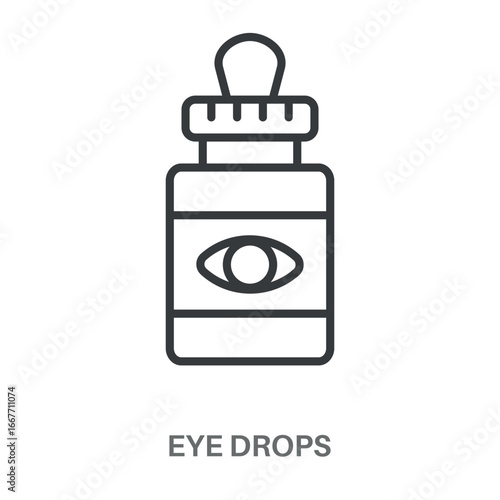 Eye Drops Simple Style Outline Design Icon