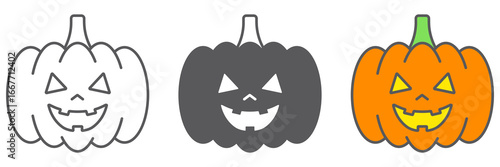 Halloween pumpkin line icon, autumn and decoration, food sign, vector graphics, a linear pattern on a white background, eps 10.