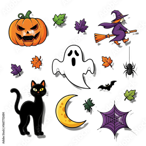 halloween icons set
