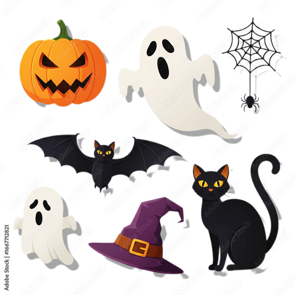 Obraz premium halloween icons set