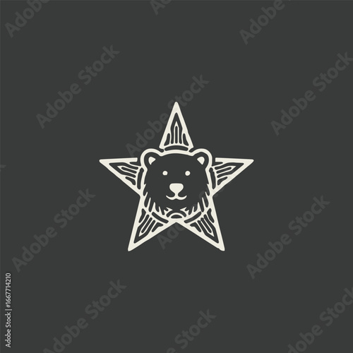 Bear star logo vector icon illustration