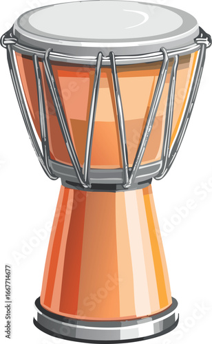 play orange Djembe Drum percussion music instrument