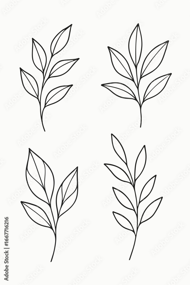 Naklejka premium vector set of leaves