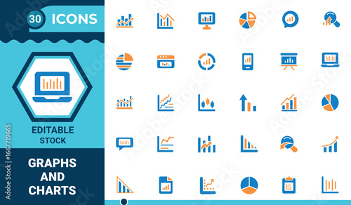 Graph and chart vector solid icons set. UI icons set in a solid style. Growth fill icon .vector illustration.