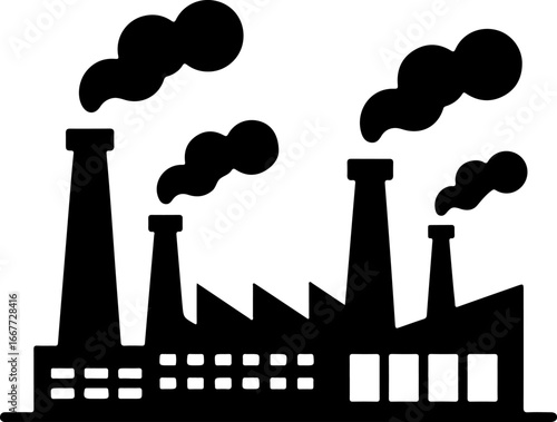 Factory Silhouette Vector Art