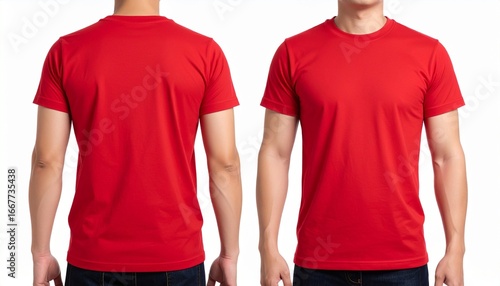 red t shirt on white background
