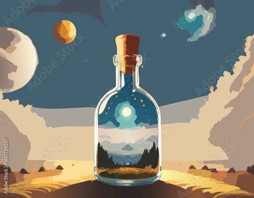 A bottle of stars in the desert teaches children about contrast and the power of imagination.
