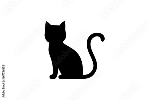 Minimalist Halloween icons black cat vector design illustration