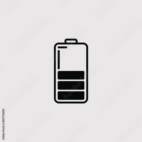 Black battery icon with partial charge power energy