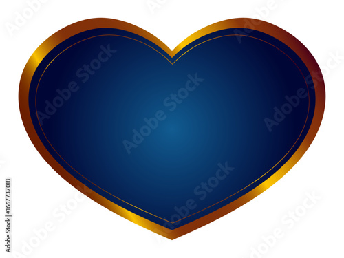 高級感ハートフレーム・ネイビーゴールド（Elegant Heart Frame Navy & Gold - Vector）