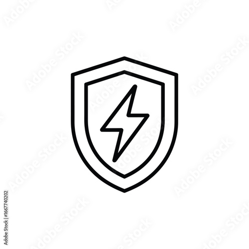 Shield with lightning bolt symbol protection power vector Free Download Shield with lightning bolt symbol protection power vector - GFXLoad