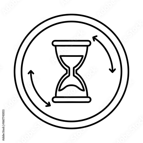 Vector illustration of an hourglass, a symbol of time and measurement