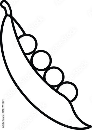Vector art of pea pod with peas