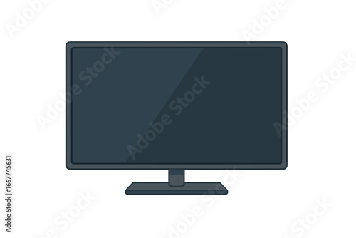 TV screen vector trendy flat illustration, LCD display panel, digital plasma TV design, modern electronic device icon, vector cartoon with transparent background, sleek screen technology