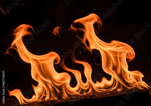 Wallpaper Mural Dynamic flames dancing against a dark backdrop, evoking passion, energy, and burning desire. Torontodigital.ca