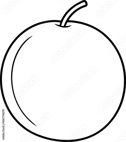 Vector art of simple line drawing of an apple