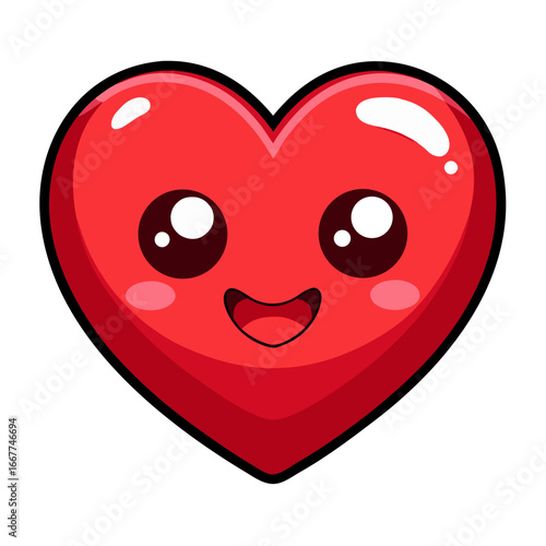A funny cartoon character vector illustration of a smiley face is full of joy