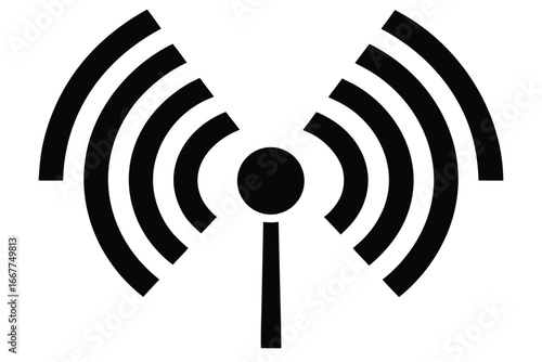 wi fi signal vector icon silhouette illustration