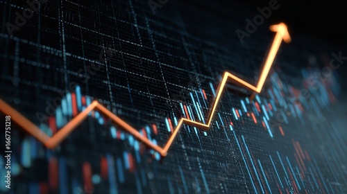 Stock Market Growth, Financial Success, Upward Trend, Investment Chart stock image