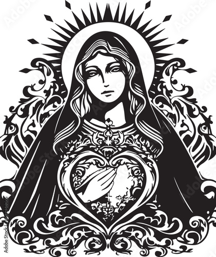 Sacred Icon: A timeless depiction of a revered figure, imbued with symbolism and grace, radiating serenity.