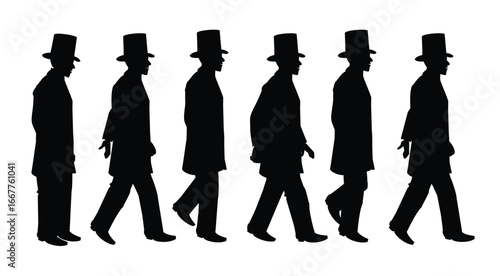Silhouette Animation Frames of a Walking Person