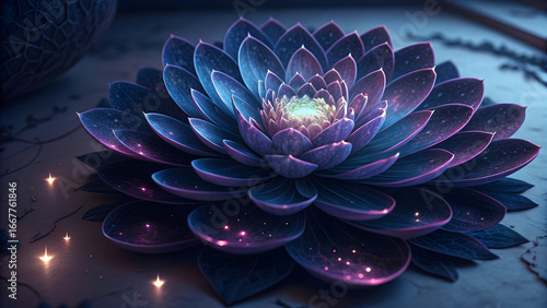 Wallpaper Mural Deep indigo and violet petals with luminous highlights flower bloom Torontodigital.ca