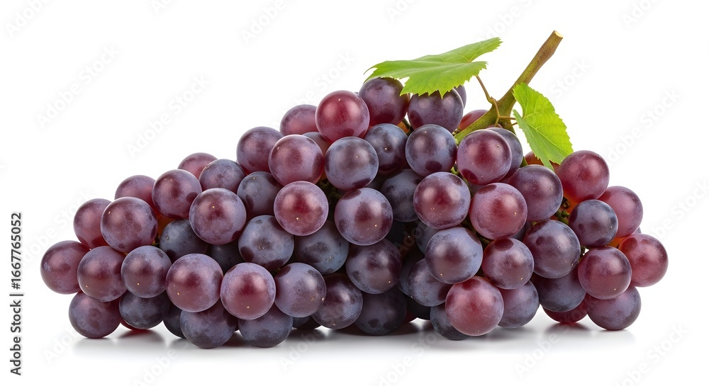 Fototapeta premium Fresh Red Grapes on White Background.