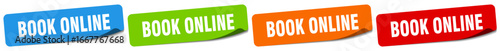 book online sticker. book online sticker set on white background