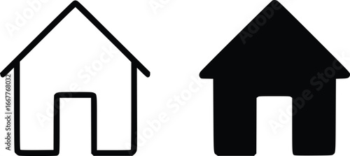 Home Icons Dual Style Vector Set