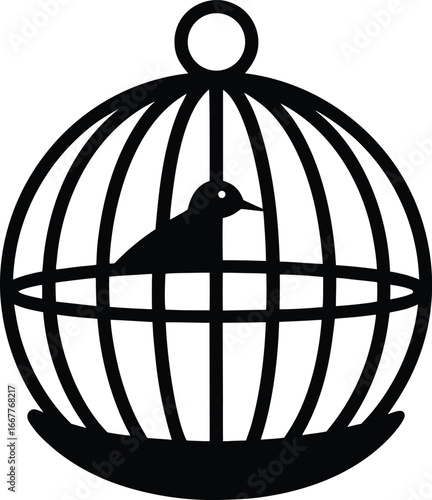 simple round cage with duck inside