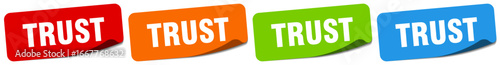 trust sticker. trust sticker set on white background