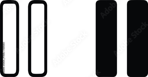 Collection of Editable Pause Button Icons