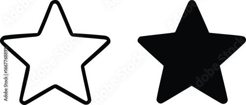 Flat Star Icons – Rating, Ranking, and Achievement Symbols