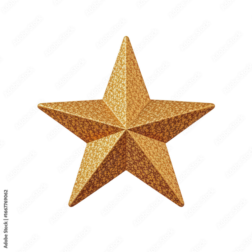 Fototapeta premium Detailed Golden Star with Intricate Pattern and Textured Surface