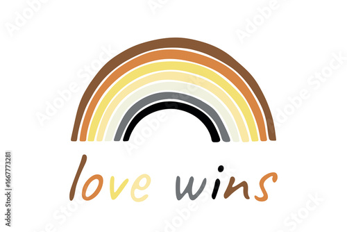Colorful rainbow shape Bear brotherhood pride flag Happy pride day LGBTQIA community Pride Month Vector hand drawn doodle for posters, stickers, logo, cards