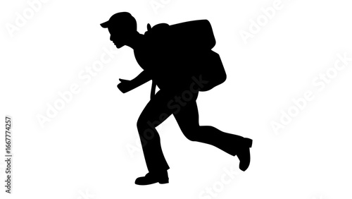 Adventurer's Journey: A silhouetted figure embarks on a solo outdoor adventure, a symbol of exploration, challenges, and the allure of uncharted territories.