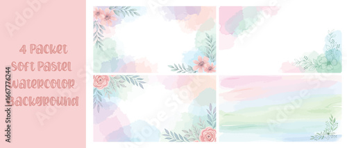 Pastel Watercolor Background with Single Corner Floral Accent