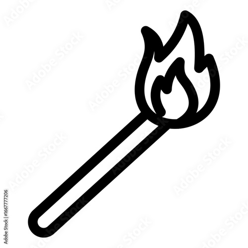 matchstick with fire icon