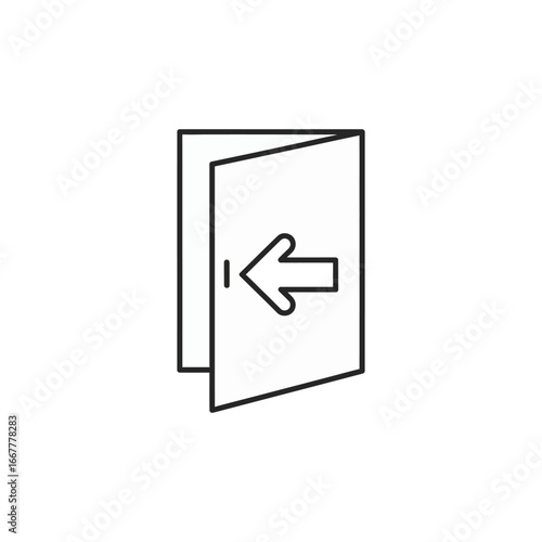 Door with arrow pointing inward, symbolizing entrance, access, and direction, guiding towards a destination or new beginning