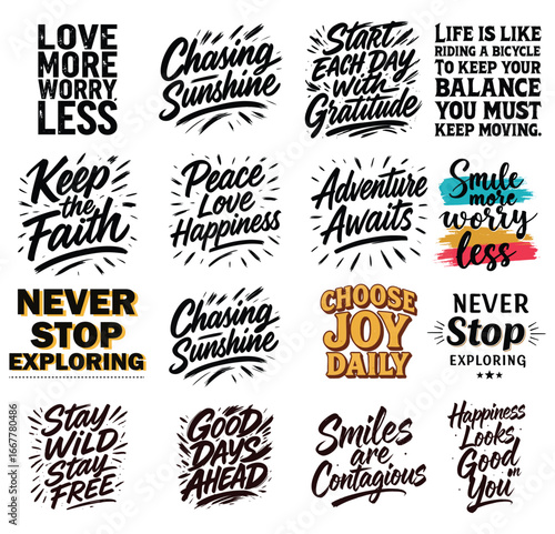 Inspirational motivational quotes in stylish typography design for positivity, daily encouragement, and lifestyle motivation posters.