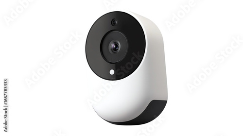 Modern home security camera isolated on transparent background 