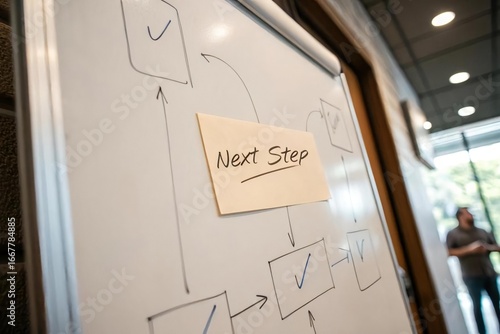 Visual Representation of Next Steps in Process Flow on Whiteboard