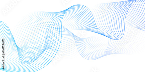 blue wave curve lines banner background design. Digital frequency track equalizer. Stylized line art background. modern soft luxury texture with smooth and clean vector subtle background illustration