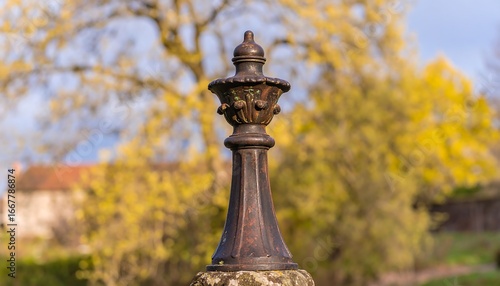 Ornate Finial Outdoors Spring Setting