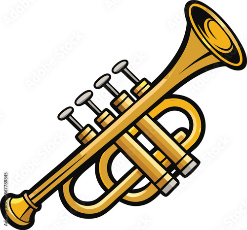 trumpet top view with valves
