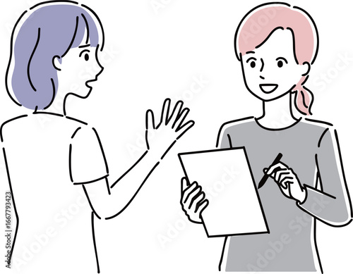 会話をする女性